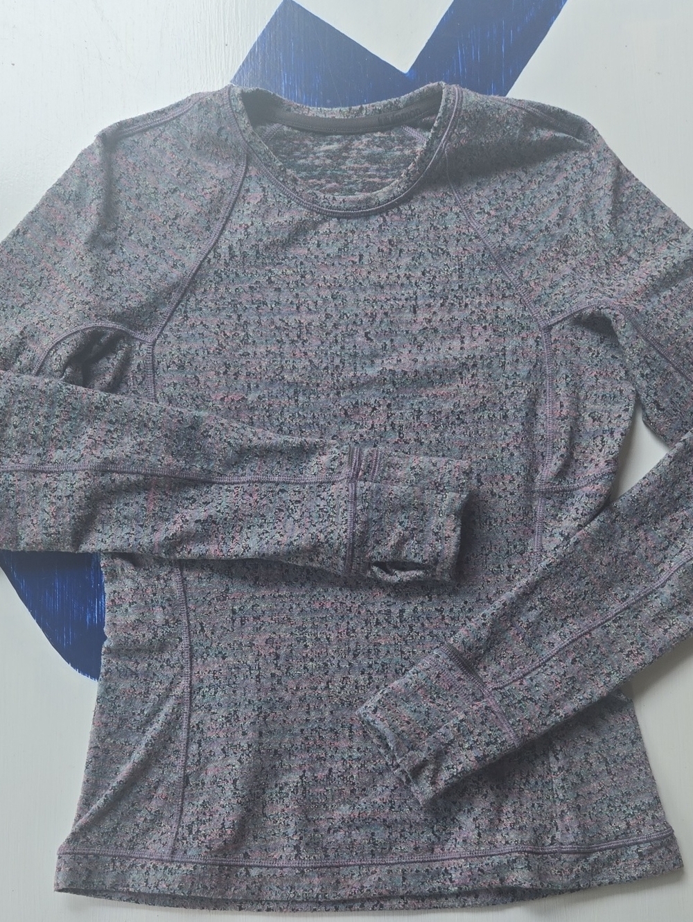 Lululemon Runderful Gray Multicolor Long Sleeve Running Top Size 4